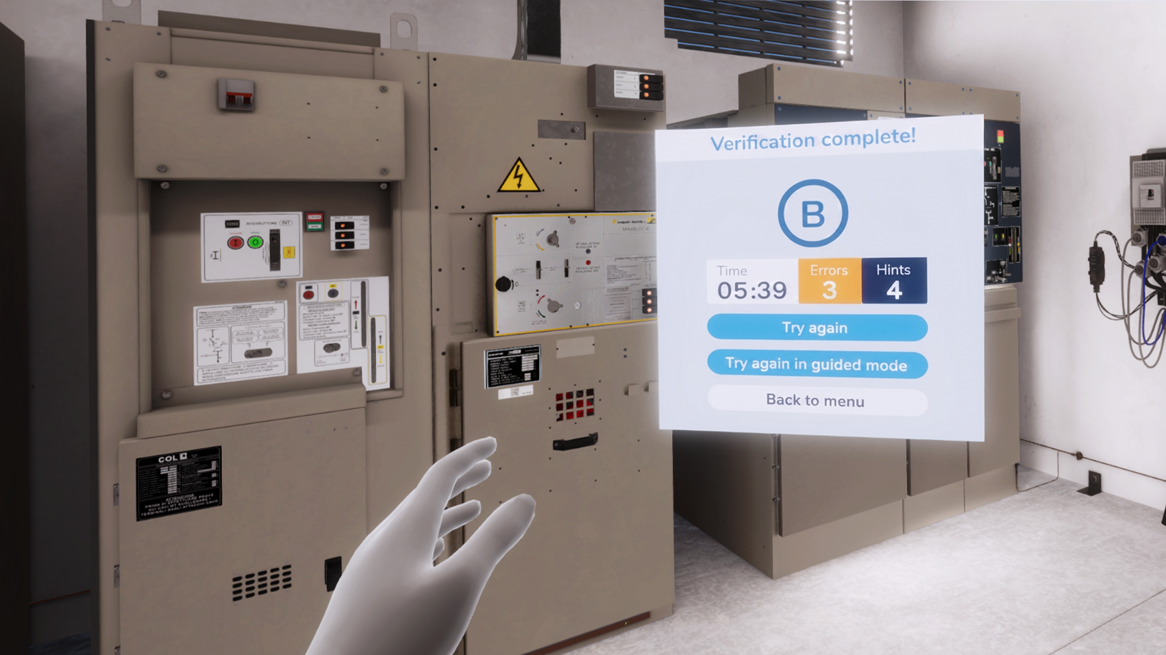 AnotheReality - A2A VR Training Modalità verifica
